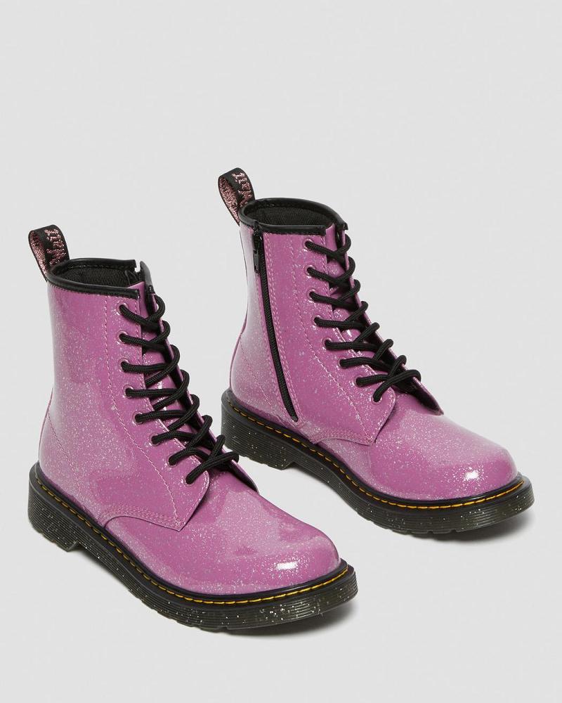 Kids' Dr Martens Youth 1460 Glitter Lace Up Boots Pink | AU 708UZG